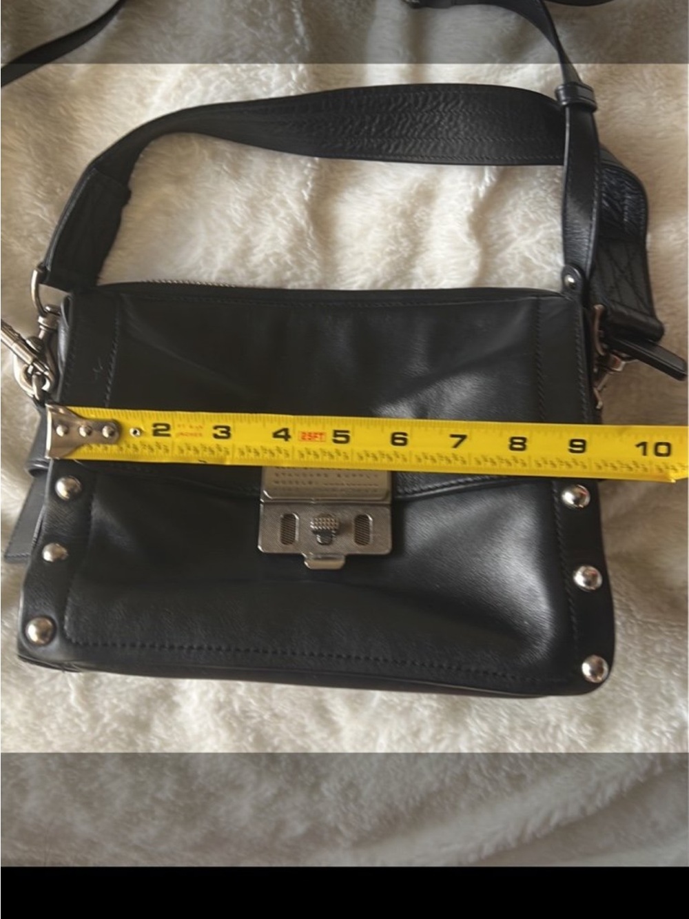 Marc Jacobs Black Leather Crossbody with Silver Hardware